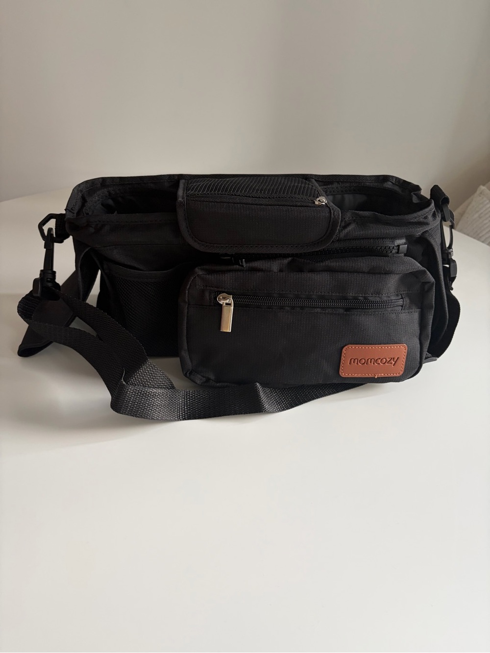 Momcozy Black Baby Stroller Organizer Bag with Multiple Pockets